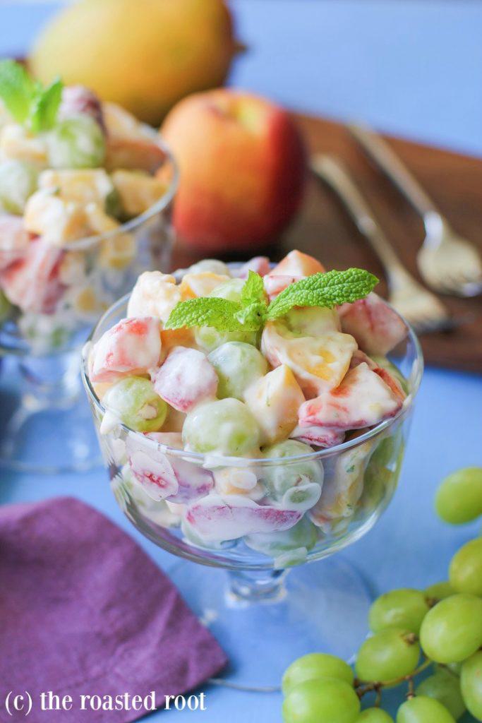 Fruit Salad with Lemon Coconut Whipped Cream // @RoastedRoot