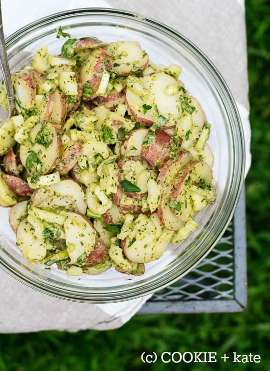 Mayo-less Herbed Red Potato Salad // @CookieandKate