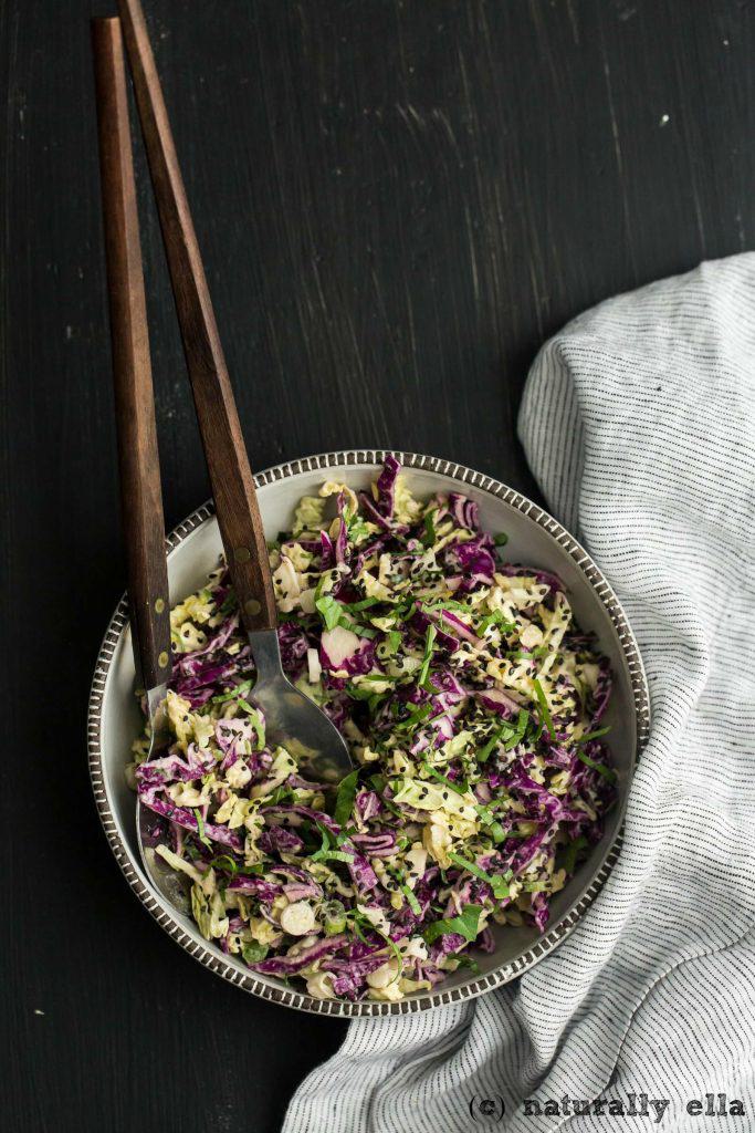 Tahini Cabbage Slaw // @NaturallyElla