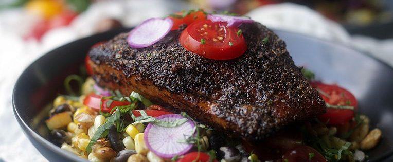 Late Summer Vegetables and Salmon