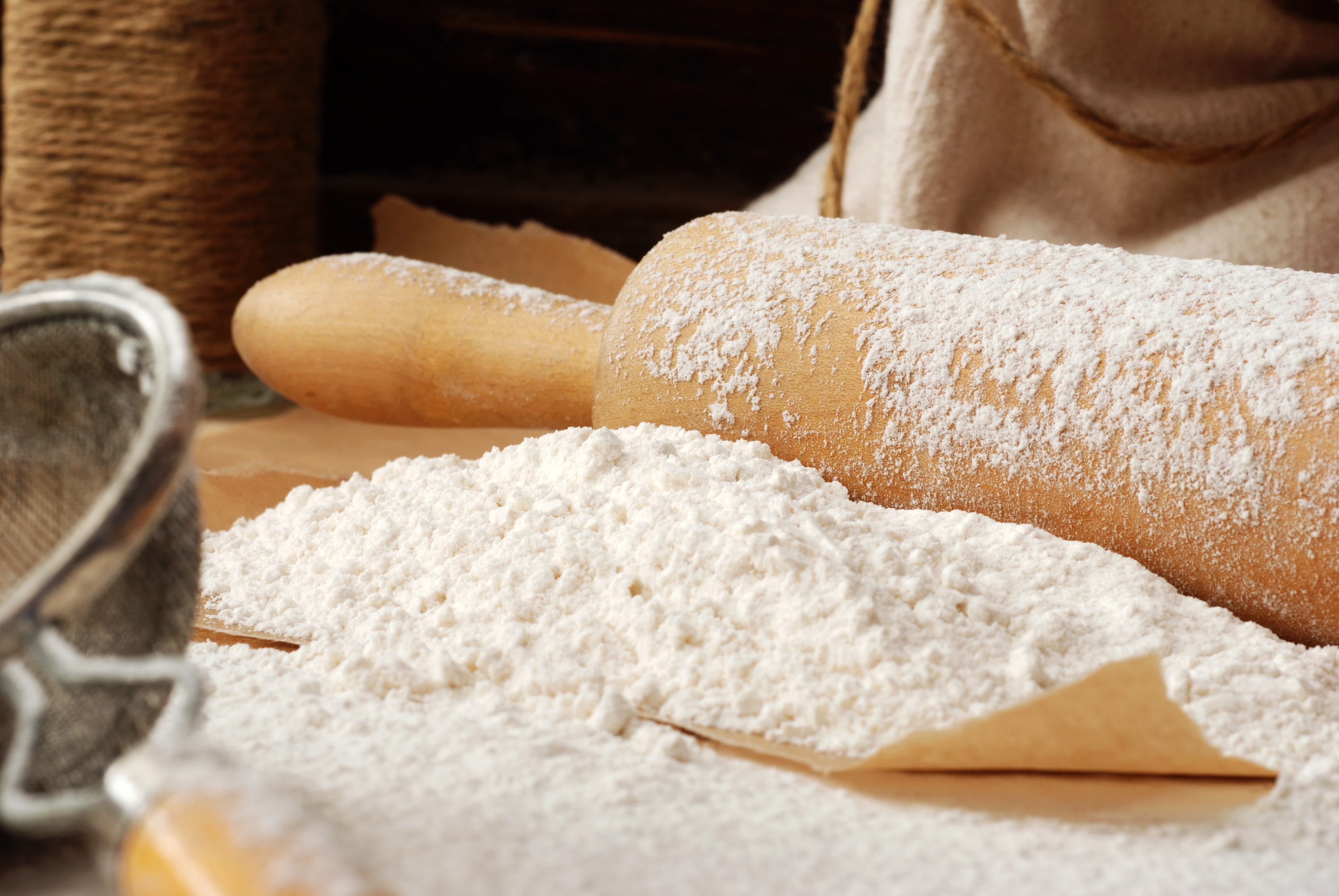 flour and rolling pin