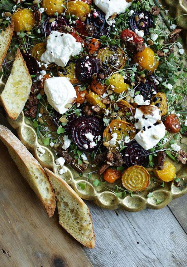 Roasted Beet and Tomato Salad Chef Billy Parisi pumpkin seeds