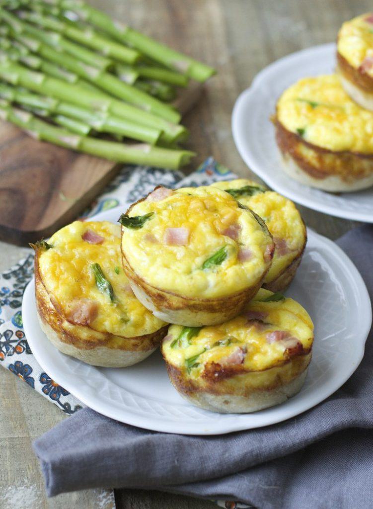 Ham and Asparagus Quiche Cups Maebells