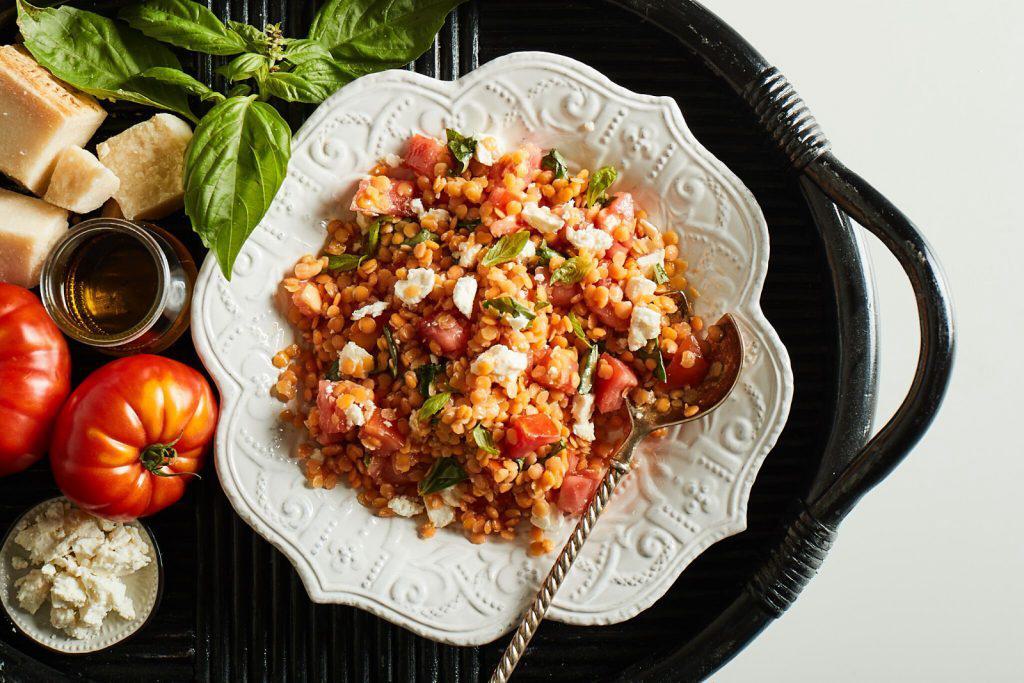 Tomato Basil Lentil Salad