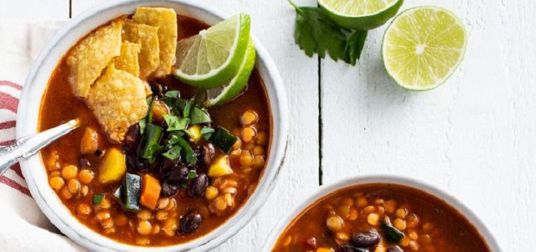 Tortilla Soup with Red Lentils