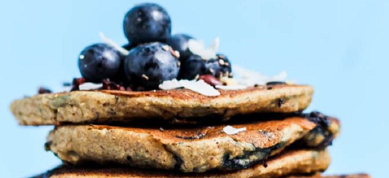 Blueberry Vegan Protein Pancakes