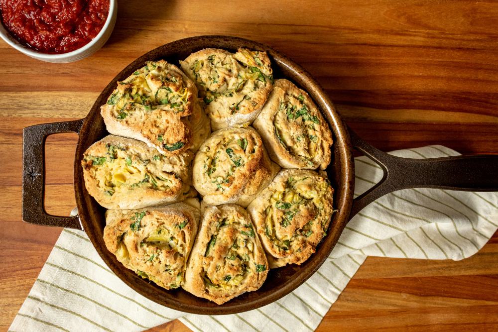 Gluten Free Spinach Artichoke Rolls