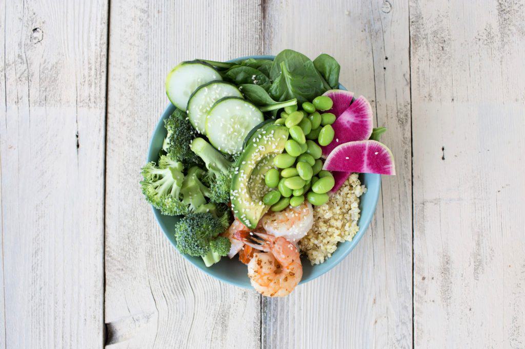 Sesame Shrimp Millet and Quinoa Grain Bowl