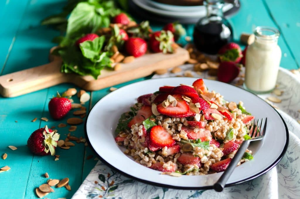 Strawberry Basil Farro Salad