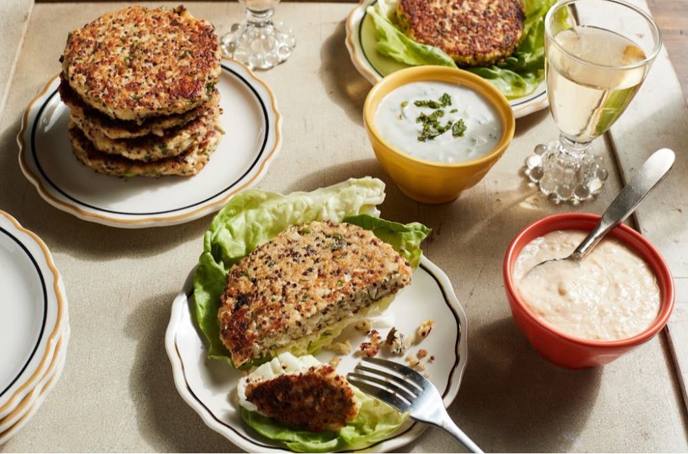 Fresh Herb Feta Quinoa Cauliflower Patties
