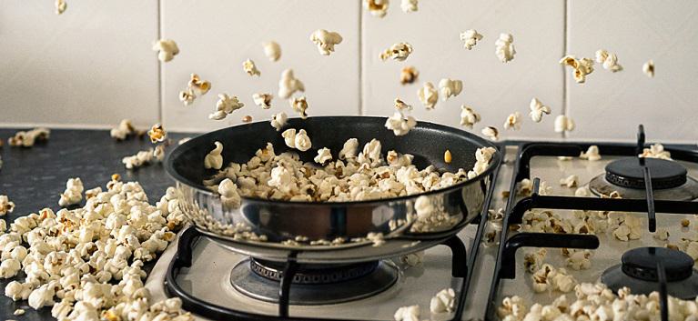 Popcorn popping wildly