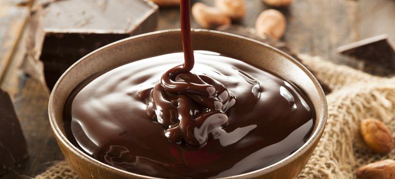 Sweet Dark Chocolate Sauce in a Bowl