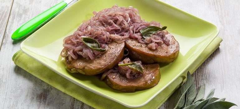 seitan with onions and sage