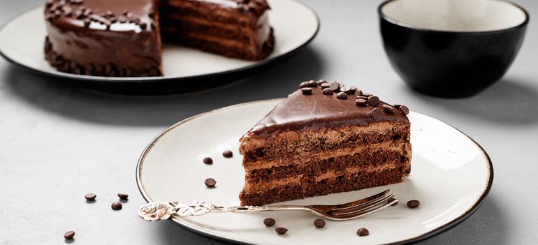 A slice of delicious chocolate cake